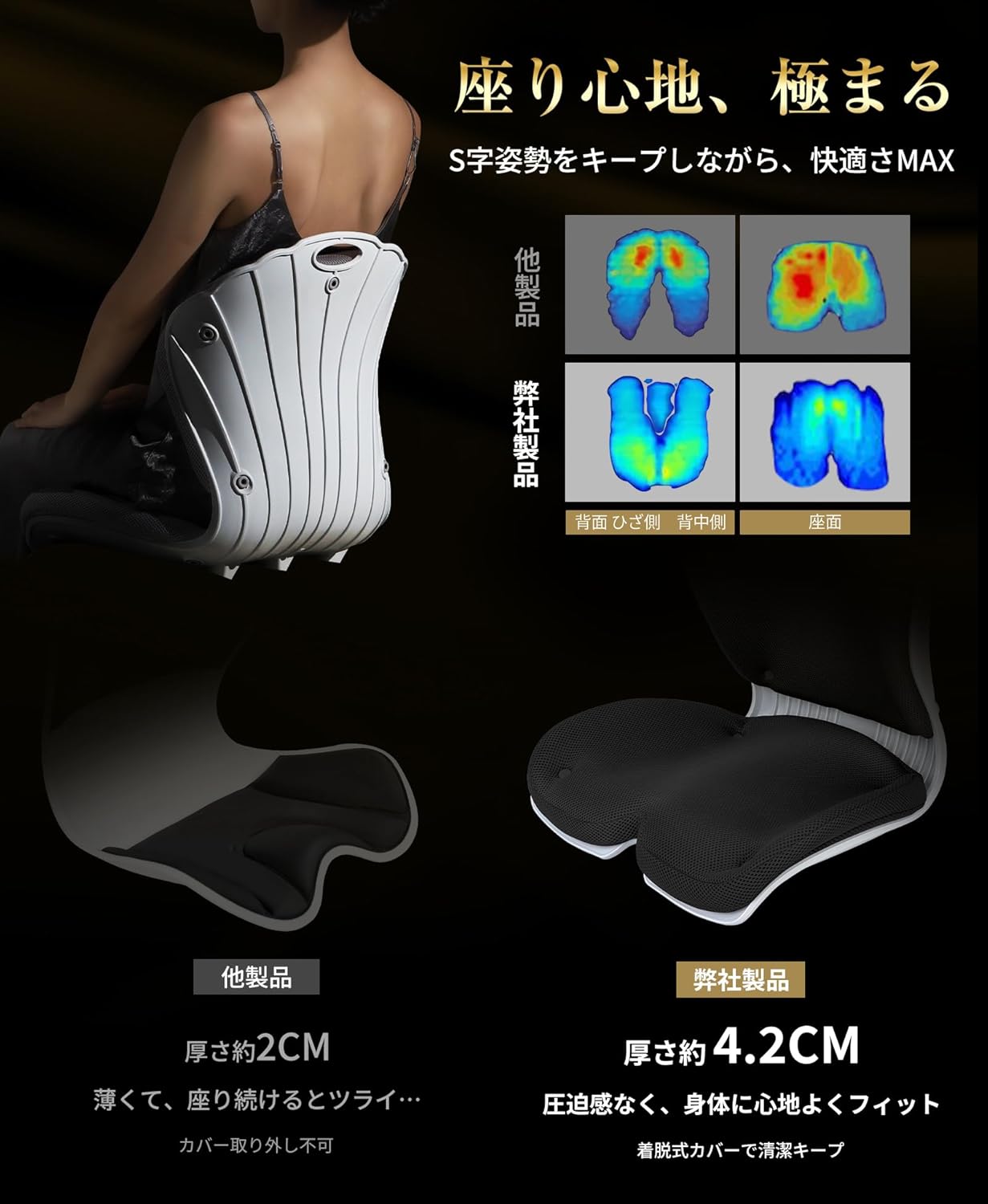 アイクラシ 姿勢矯正 椅子 骨盤サポート 骨盤・腰・背中完全サポート 腰痛予防 腰の神様がくれた特等席】 アイクラシ(Ikurashi) 姿勢矯正 椅子